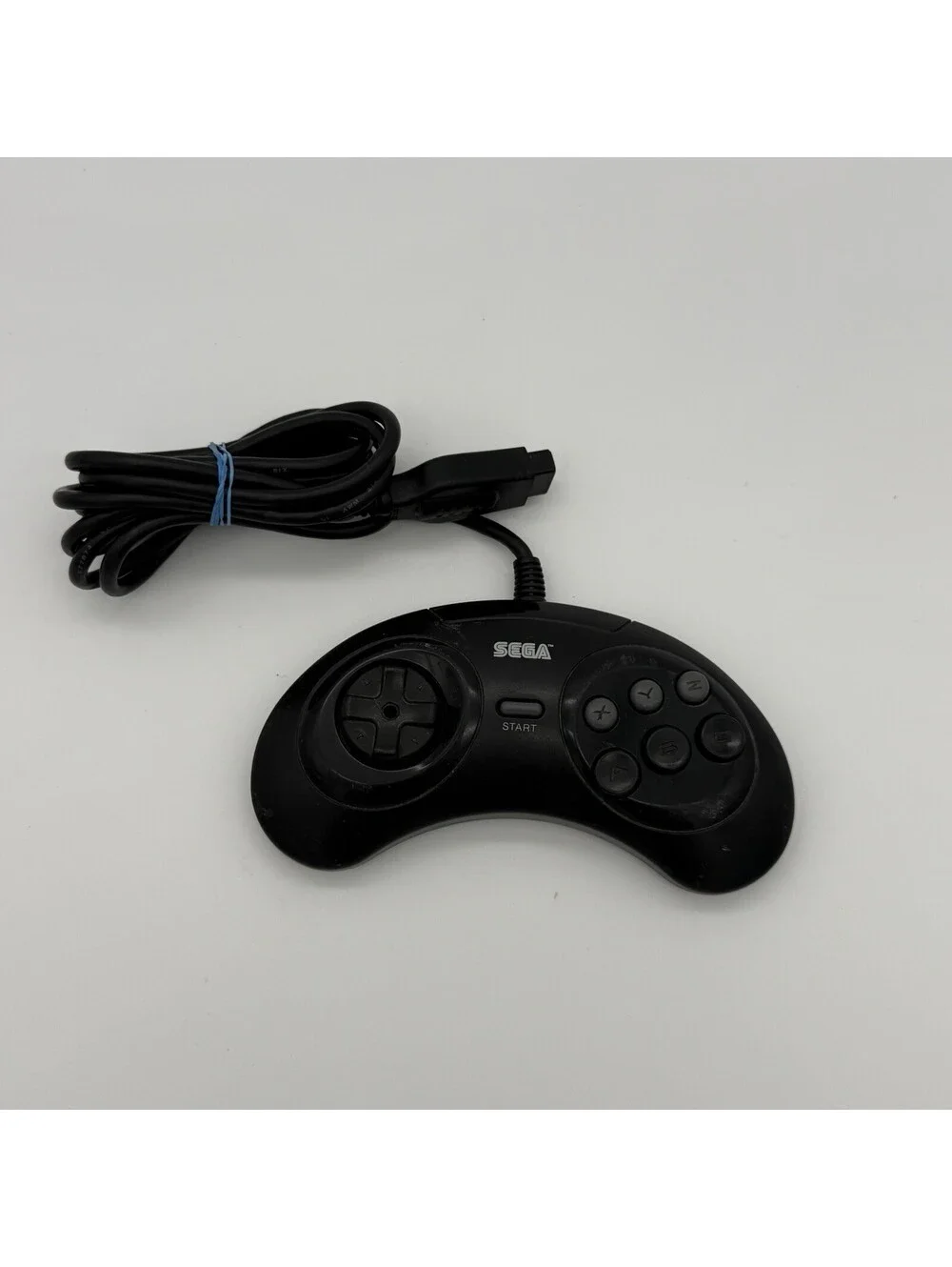 Sega Genesis 6 Buttons Controller Model MK-1653 Tested Working Black